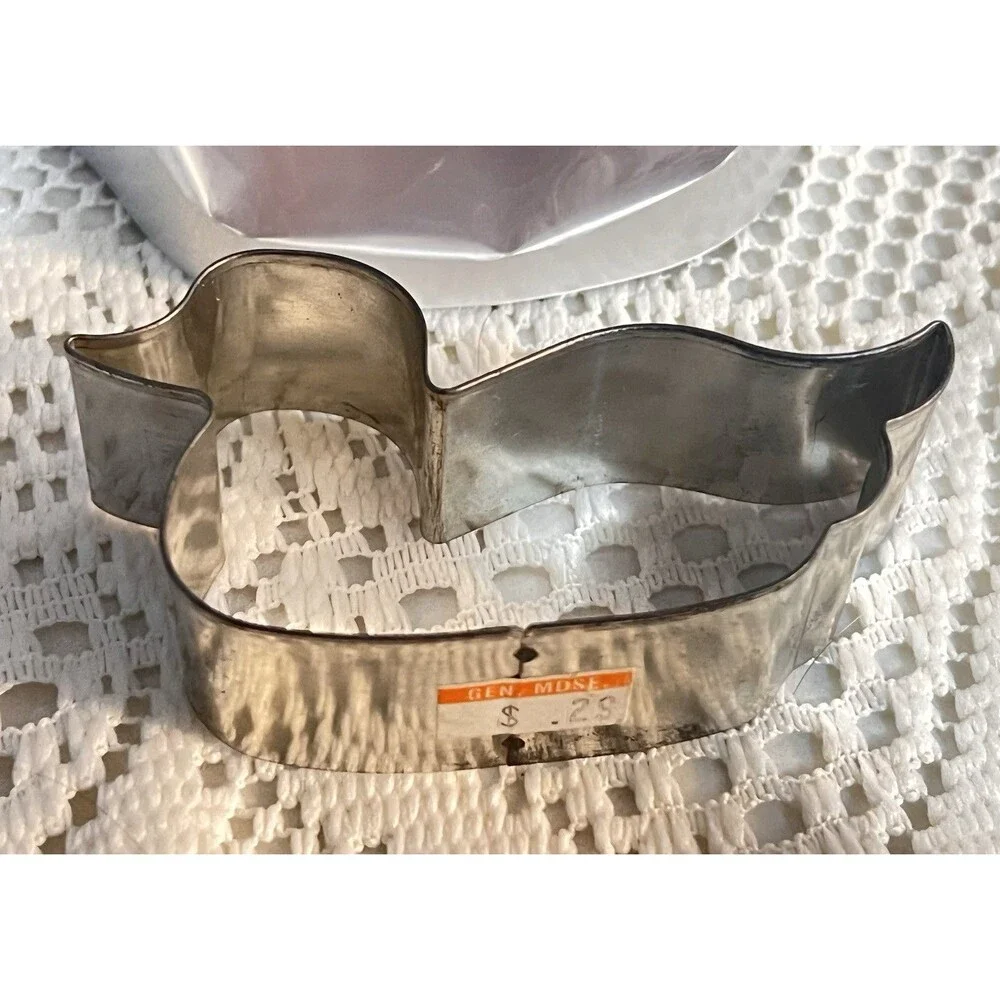 Vintage Cookie Cutter Lot of 8 Copper & Tin Star Duck Angel Bell Heart Christmas